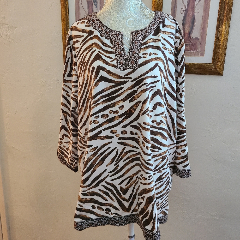 Alfred Dunner Woman Plus Size Patterned Tunic